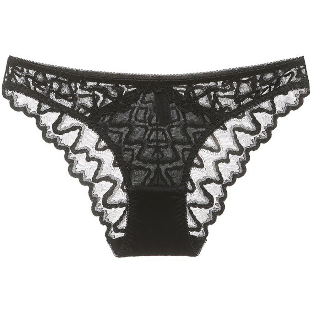 Chic Mystique: French Lace Low-Waist Briefs