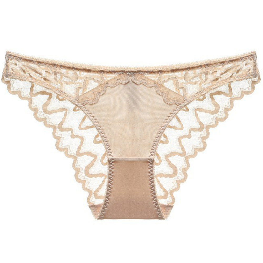 Chic Mystique: French Lace Low-Waist Briefs