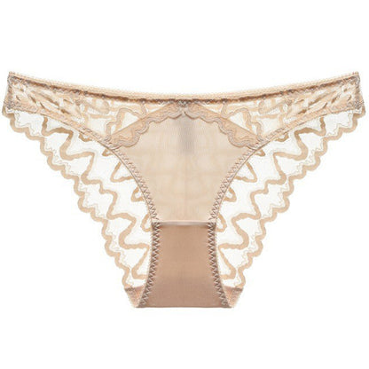 Chic Mystique: French Lace Low-Waist Briefs