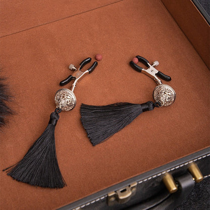 Chime & Tease Nipple Clamps with Bells and Fringe