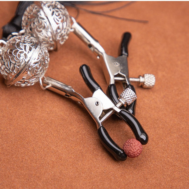 Chime & Tease Nipple Clamps with Bells and Fringe