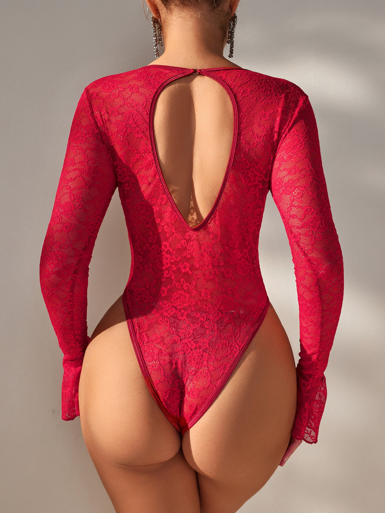 Crimson Temptation Lace Bodysuit