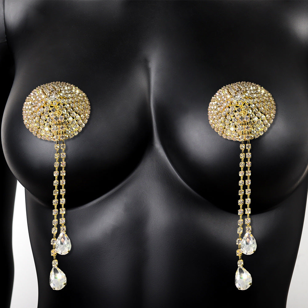 Crystal Glam Nipple Stickers with Pendants