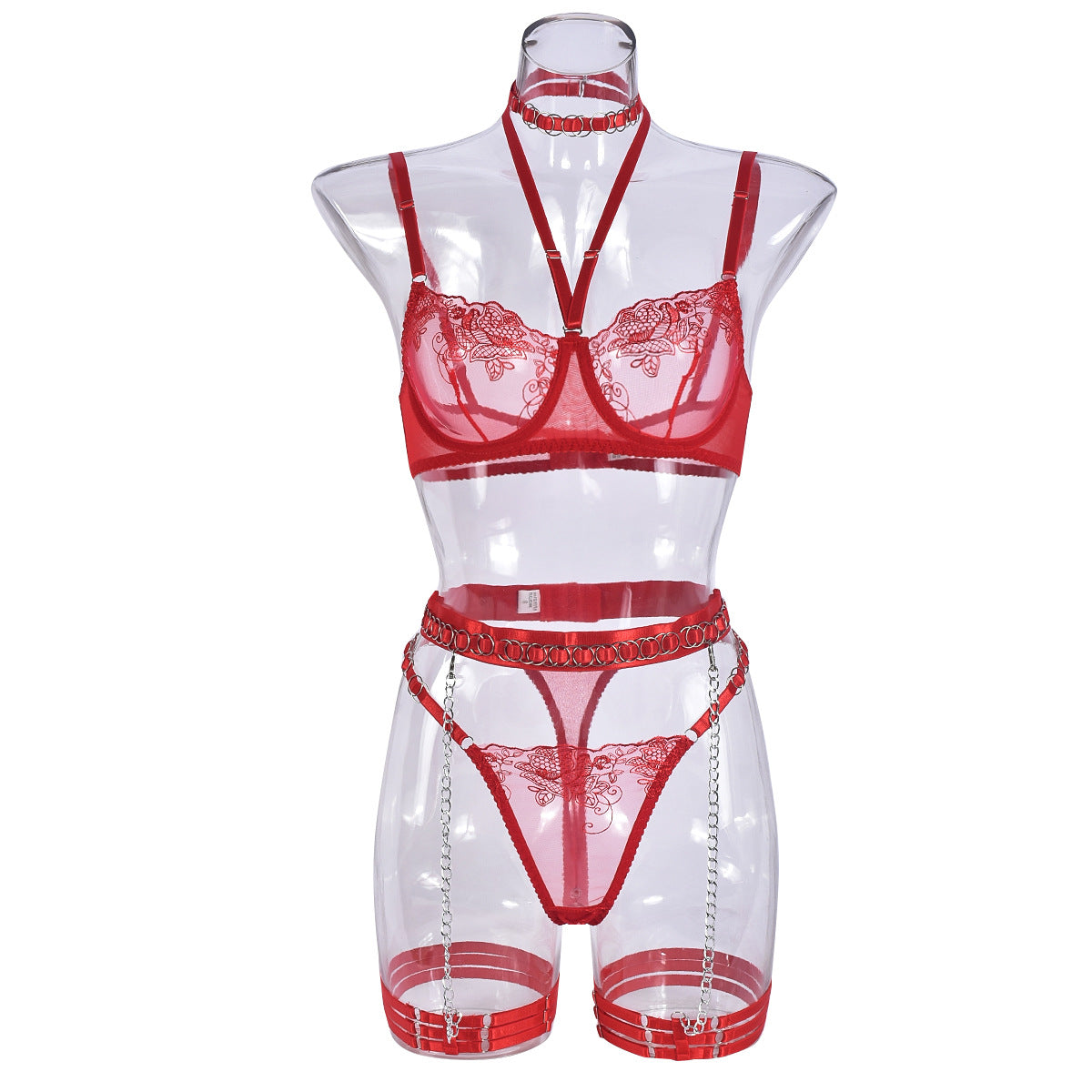 Delicate Allure Lingerie Set scarlet red