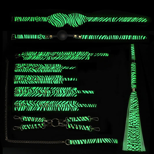 Fluorescent Zebra Bondage Set