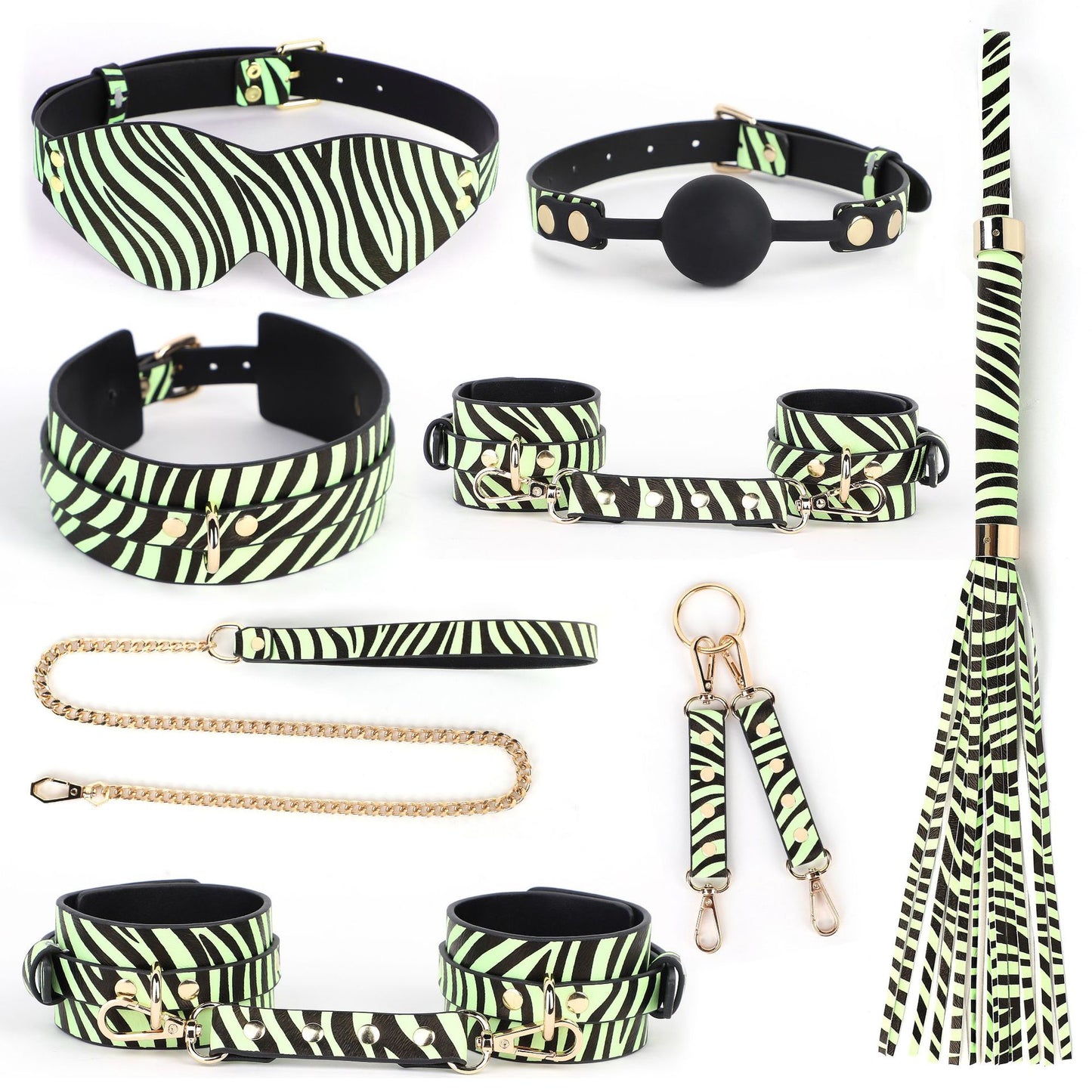 Fluorescent Zebra Bondage Set