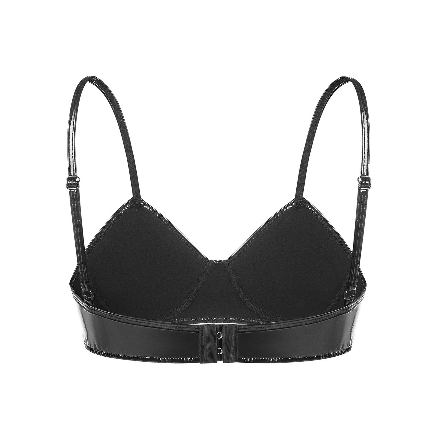 Glossy Elegance Patent Leather Bra