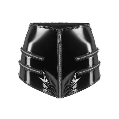 Glossy Rebel Patent Leather Zip Shorts