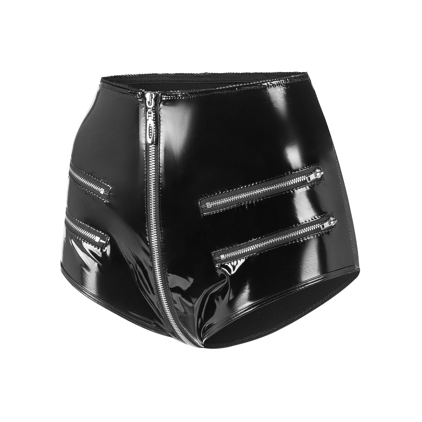 Glossy Rebel Patent Leather Zip Shorts