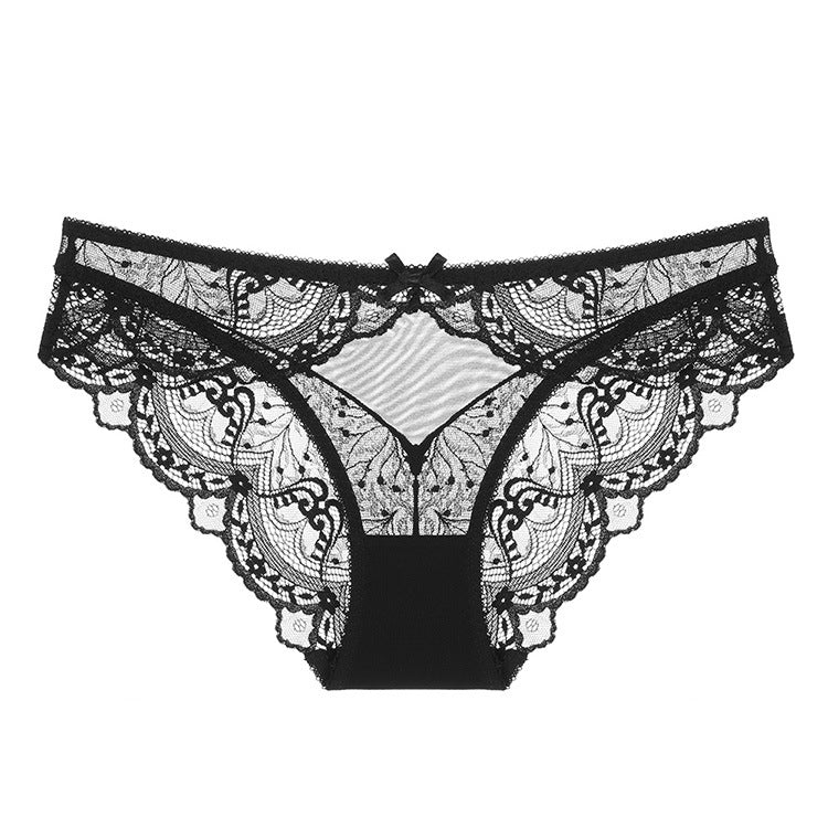 Lace Allure: French Lace Low-Waist Briefs