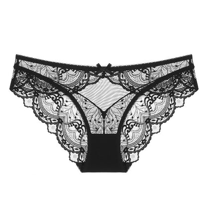 Lace Allure: French Lace Low-Waist Briefs