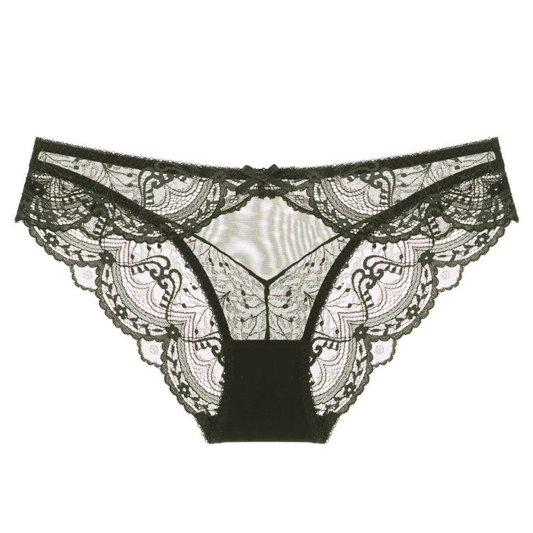 Lace Allure: French Lace Low-Waist Briefs