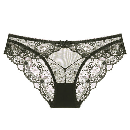 Lace Allure: French Lace Low-Waist Briefs