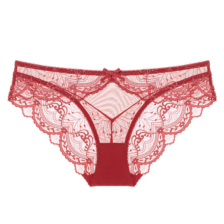 Lace Allure: French Lace Low-Waist Briefs