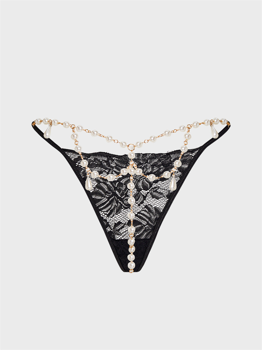 Midnight Pearl Chain Lace Panty