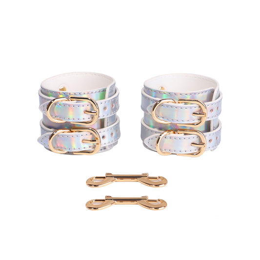 Mother-of-Pearl Cuff Bracelets with Gold-Tone Metal Accents