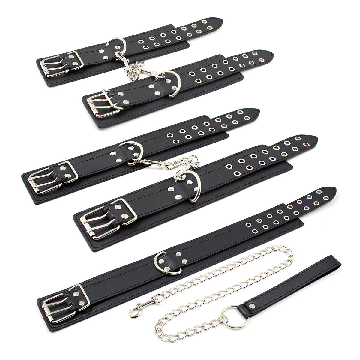 Rivet-Studded Leather Bondage Set