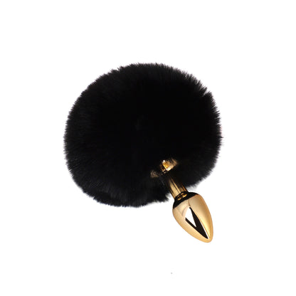 Velvet Bunny Tail Plug black