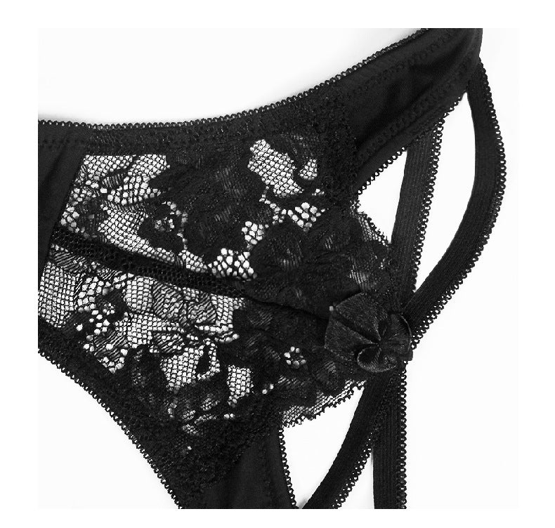 Lace-Infused Nylon G-String Panty