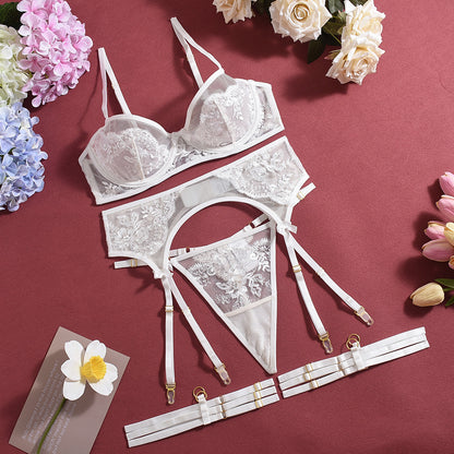 Ethereal Blossom 3-Piece Lingerie Set