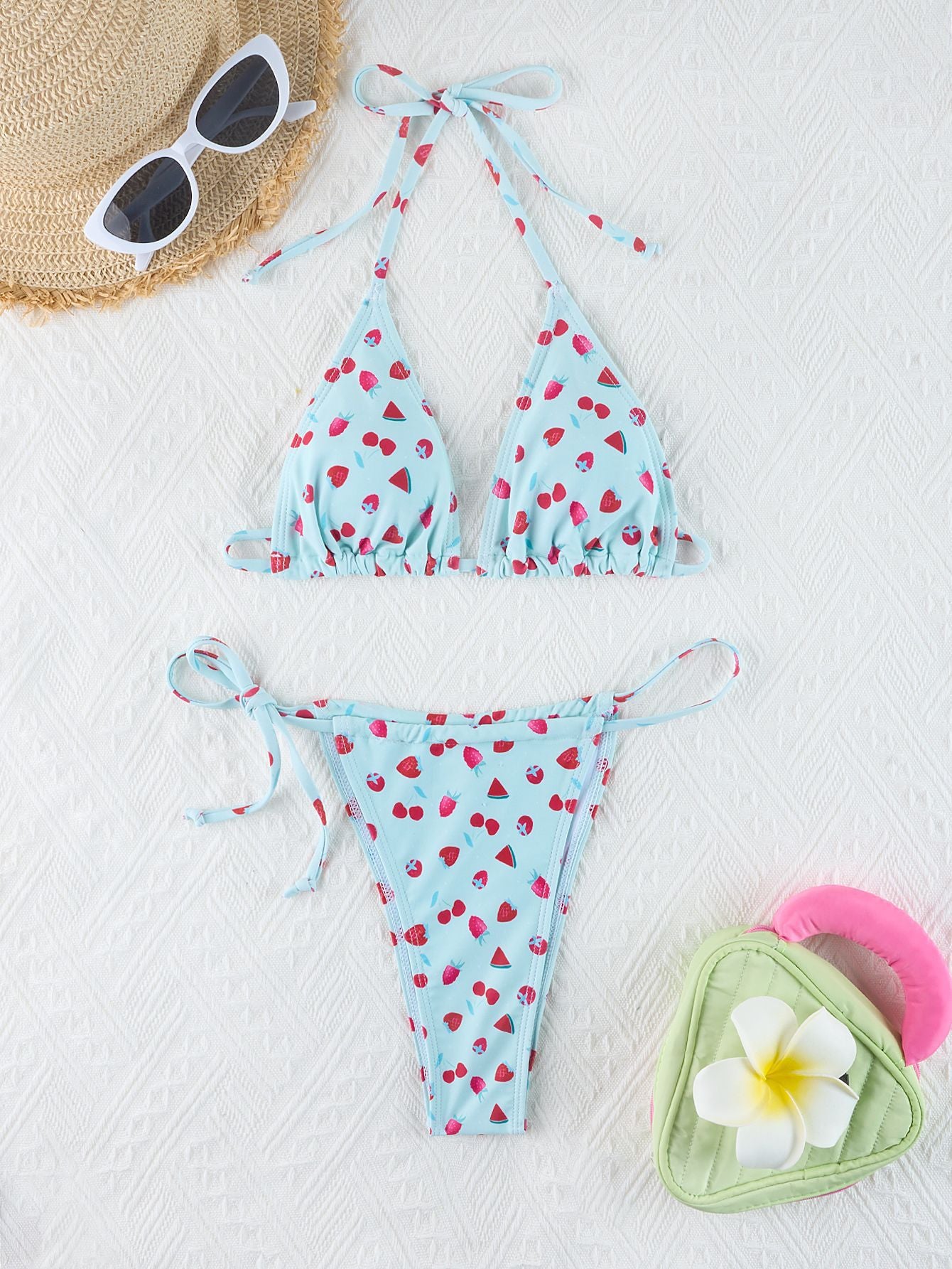 Berry Bliss: Summer Berries Triangle Bikini Set mooods swimwear 