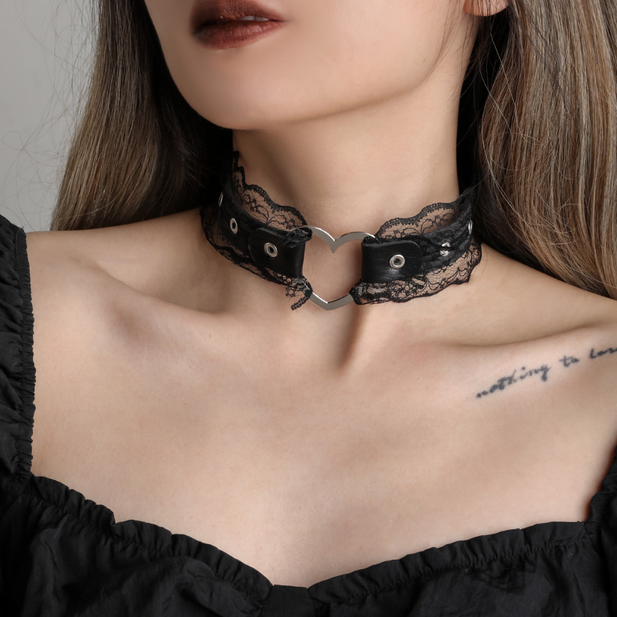 Leather Laced Choker