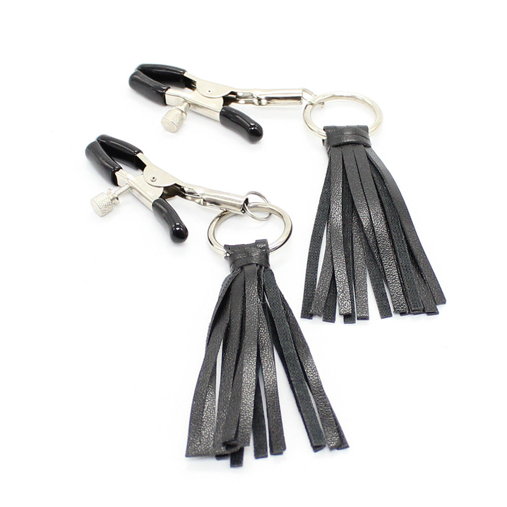 Leather Fringe Nipple Clamps