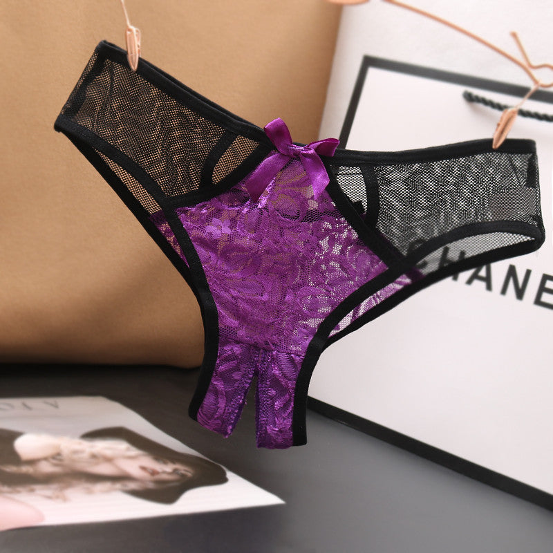 Intrigue Open-Crotch Lace Panty mooods lingerie 