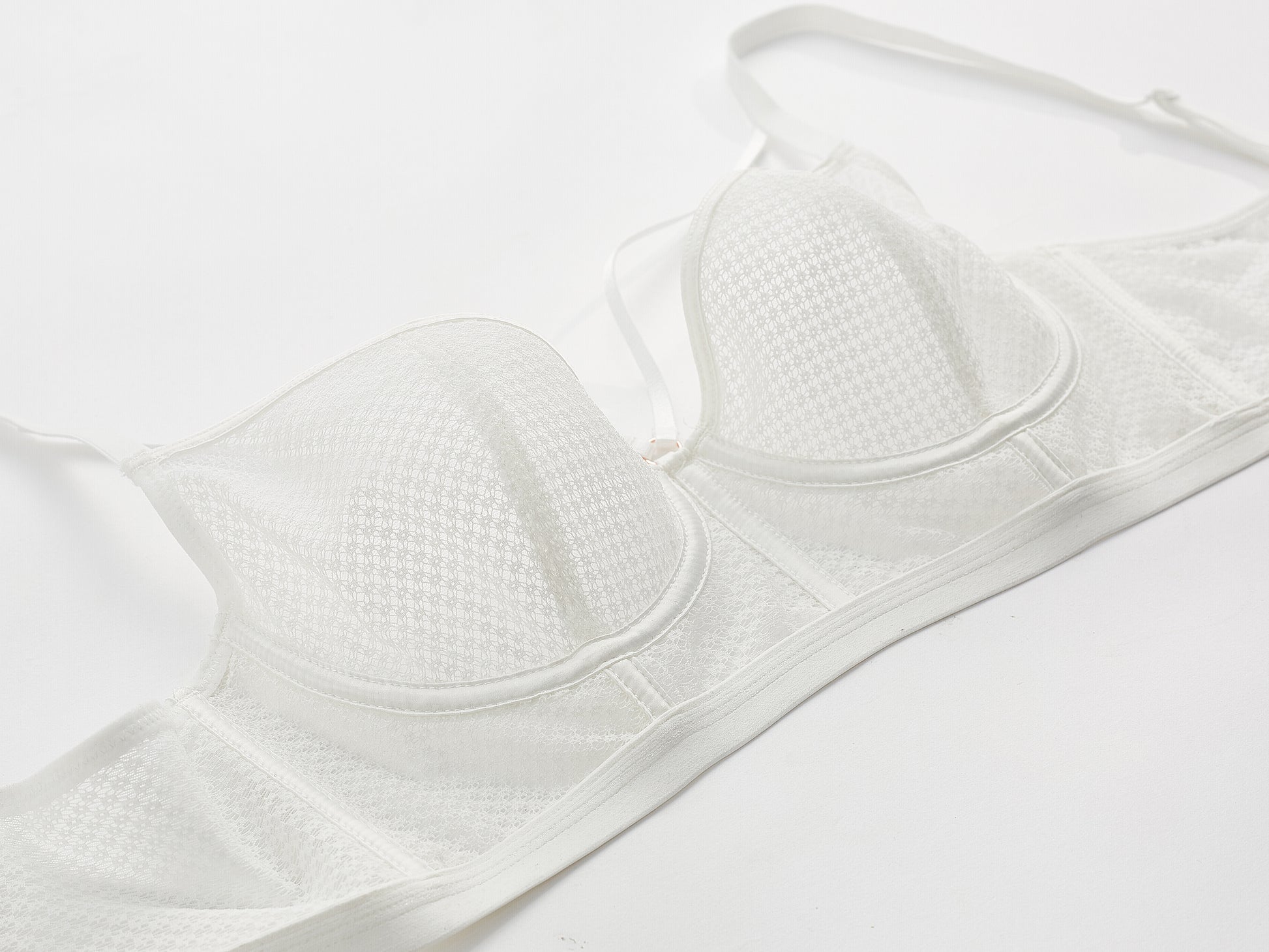 white mesh lingerie set by mooods