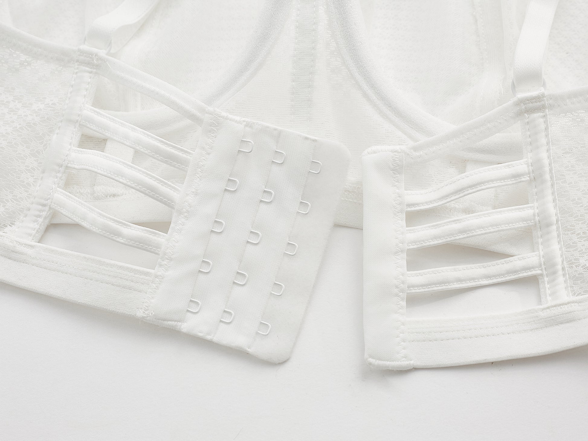 white mesh lingerie set by mooods