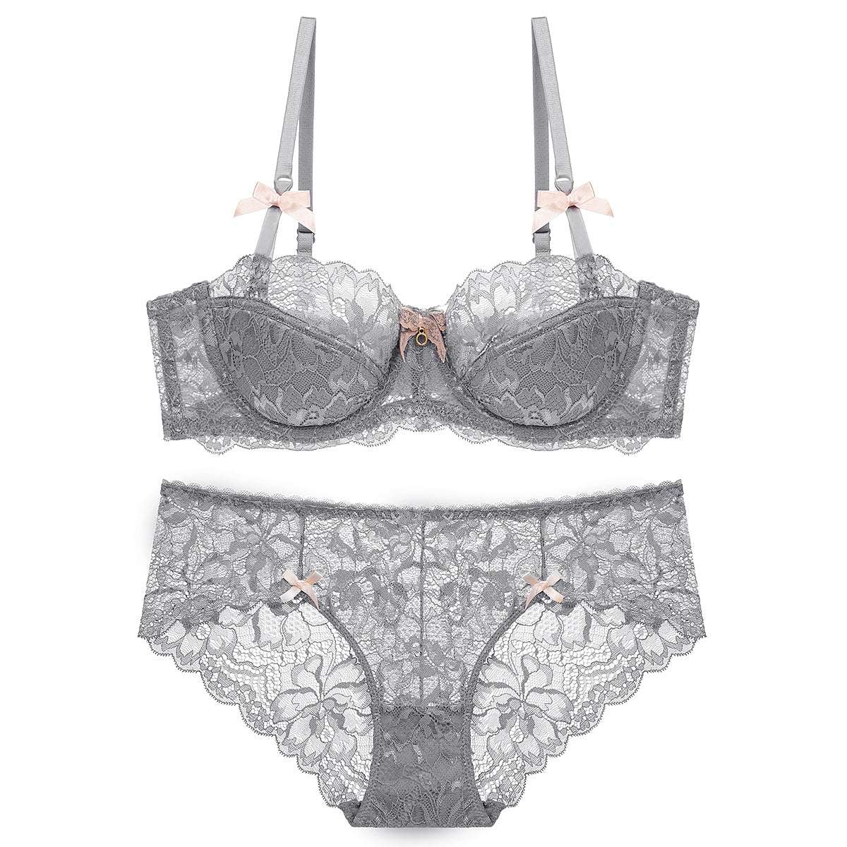 sexy lace lingerie in gray color