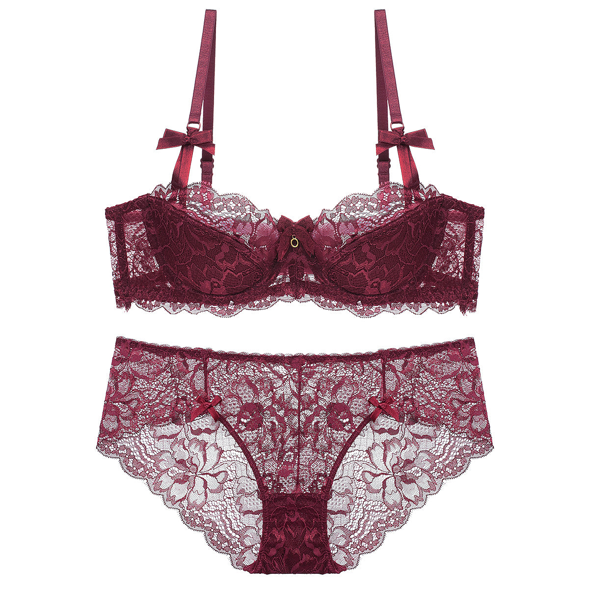 sexy lace lingerie in wine red color