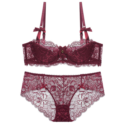 sexy lace lingerie in wine red color
