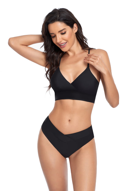 two piece solid color bathing suit