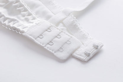 Pure Elegance: Tender Embroidered Mesh Lingerie Set in White